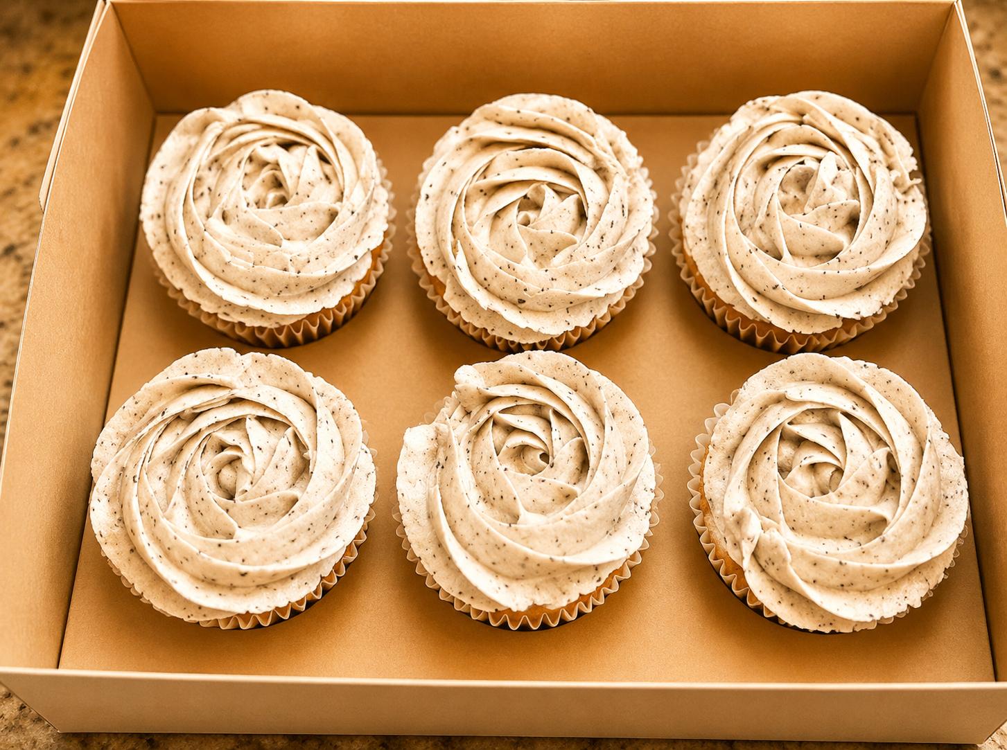 Cookies and Cream Cupcakes with  Rose Petals cookies and cream American Buttercream Frosting