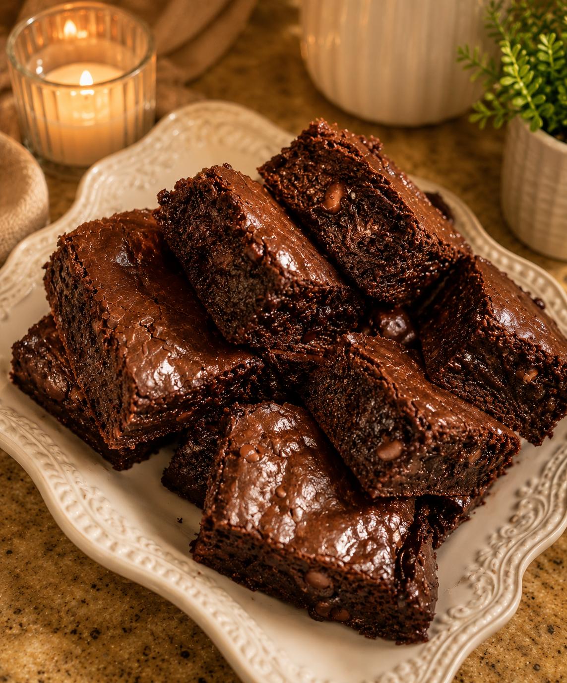 Deep Chocolate Moist Brownies with a choice of filling (nuts)