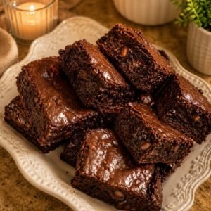 deep chocolate moist brownies with a choice of filling (nuts)