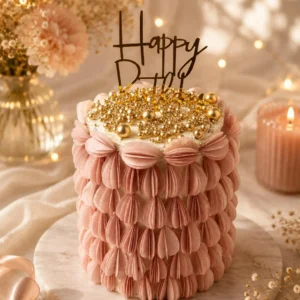vanilla, red velvet and chocolate cake with peanut butter and strawberry filling